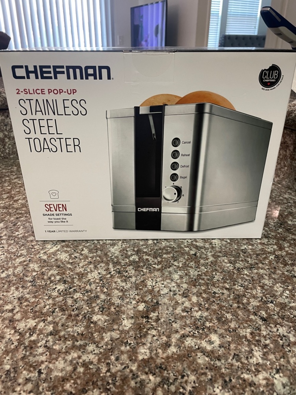 Chefman Stainless Steel 2-Slice Pop-Up Toaster in Silver
